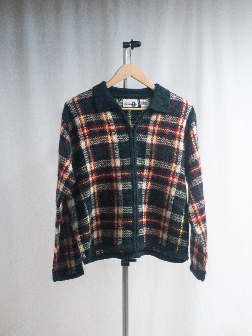 Vintage 1990s Paul Harris Design Knit Zip Up Mohair Sweater